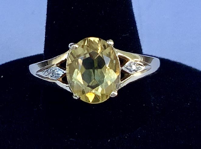 10ct Gold Citrine and Diamond ring jewellers valuation of $970